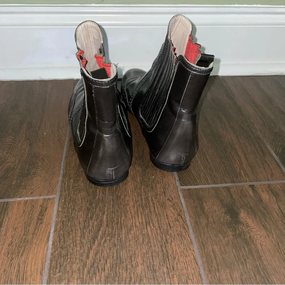 Boden Brogue Ombre Oxford Black- Gray Chelsea Booties Size 39